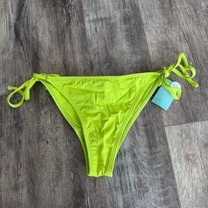 NWT! Full Tilt Neon Green Bikini Bottom Ruched with Tie Sides